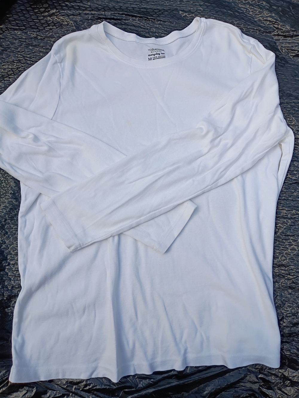 Maternity White Long-Sleeve Crewneck Tee